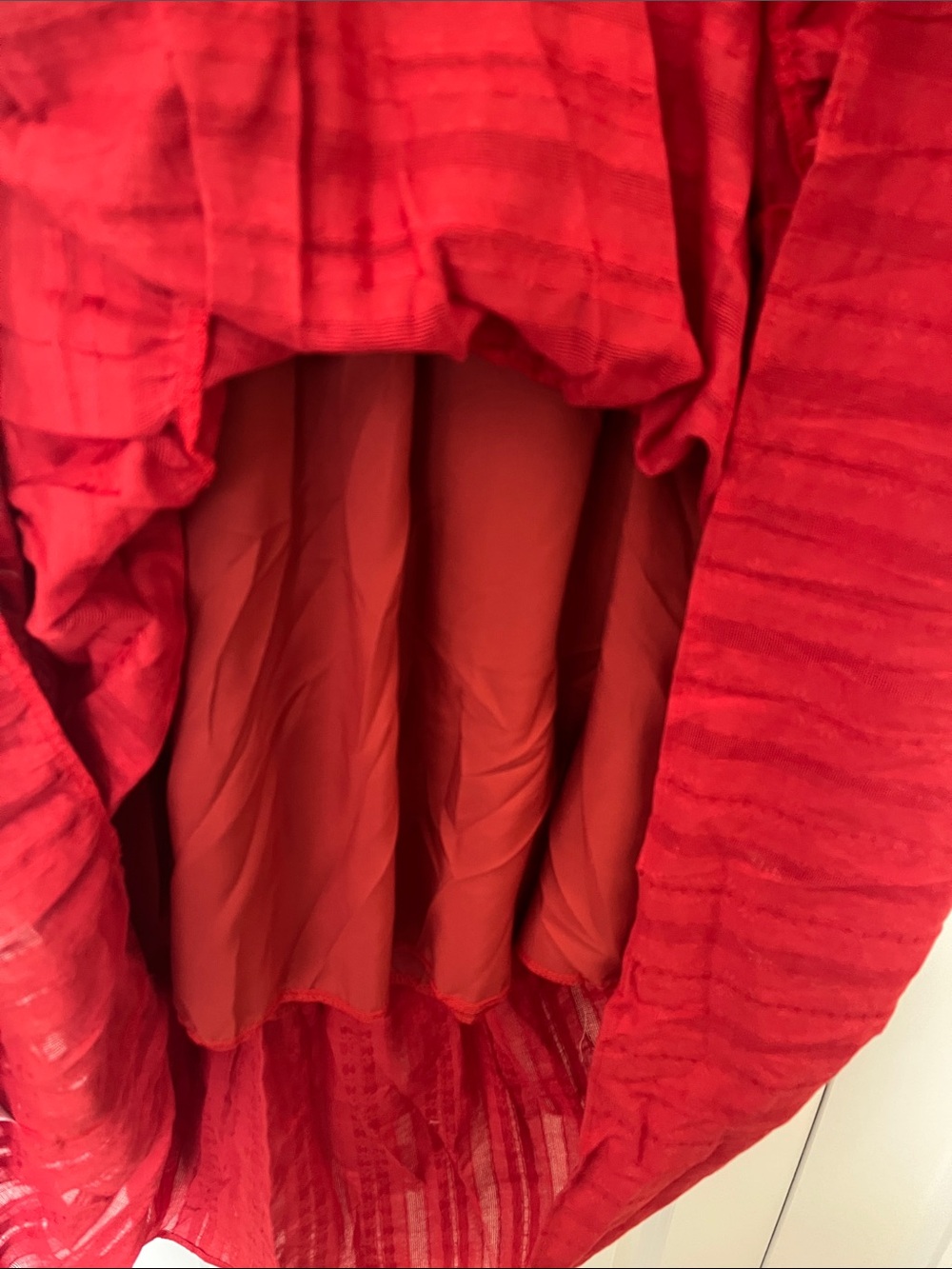 Red Tiered Cotton Midi Dress - Sm/Med. - Picture 5 of 7